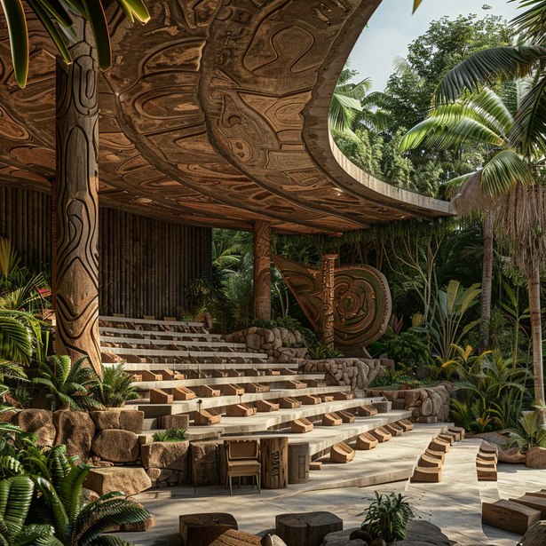 The amphitheatre, rendering