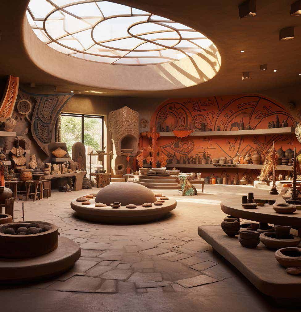 The pottery workshop, rendering